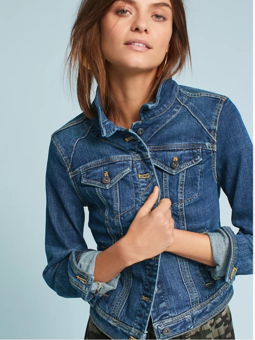 Pilcro and the Letterpress Dark Blue Denim Jacket